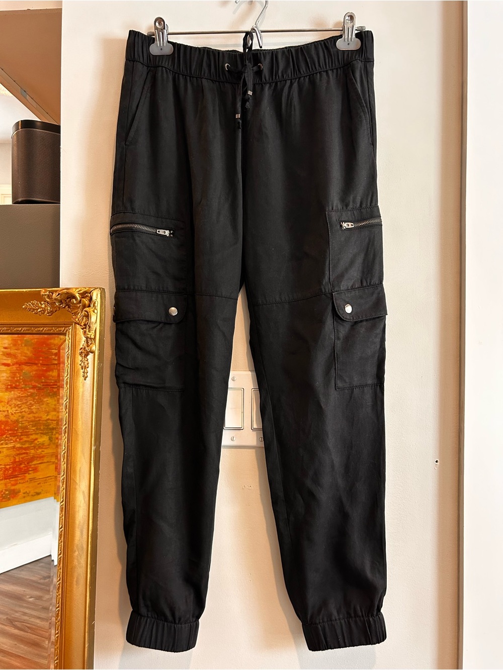 Banana Republic TENCEL Cargo Jogger Pants Black Small NWOT